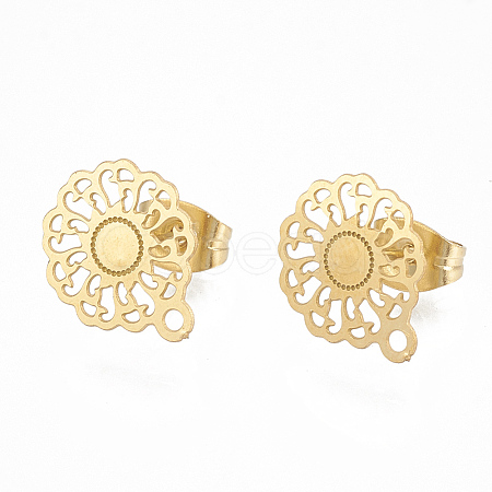 304 Stainless Steel Stud Earring Findings X-STAS-S079-35A-1