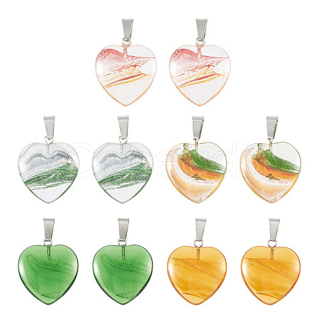 10Pcs 5 Colors Transparent Glass Pendants GLAA-TA0001-73-1