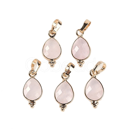 Natural Rose Quartz Faceted Pendans X-KK-L218-004G-03-1