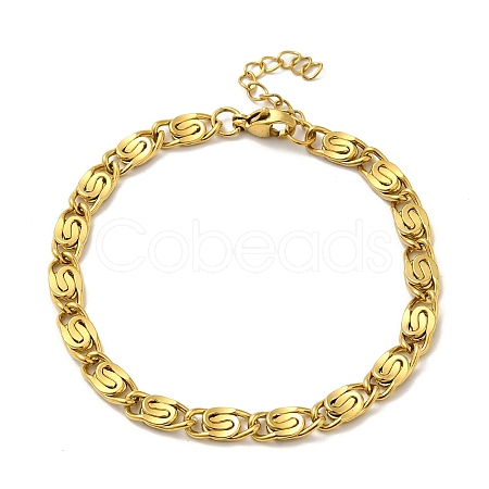 Ion Plating(IP)  304 Stainless Steel Lumachina Chain Bracelets BJEW-C079-01C-G-1