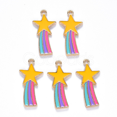 Alloy Enamel Comet Star Pendants X-ENAM-N054-010A-1