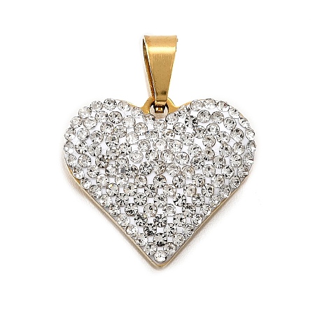 201 Stainless Steel Clay Pendants STAS-R166-02C-G-1
