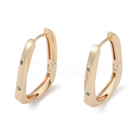 Clear Cubic Zirconia Hoop Earrings EJEW-L292-015G-1