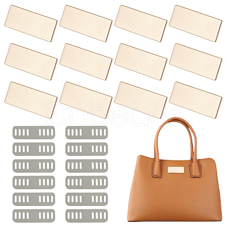 12Pcs Rectangle Alloy Blank Name Tags FIND-PH0062-04KCG-1