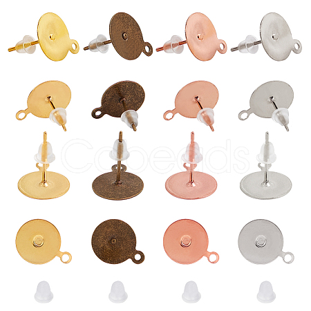 Brass Stud Earring Settings KK-PH0035-72-1