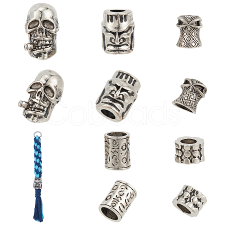 Nbeads 10Pcs 5 Style Alloy European Beads PALLOY-NB0003-97-1