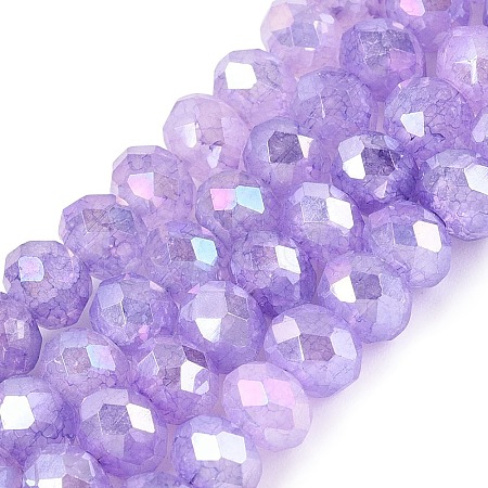 Electroplate Crackle Imitation Jade Glass Beads Strands LS-EGLA-Q131-02B-05-1