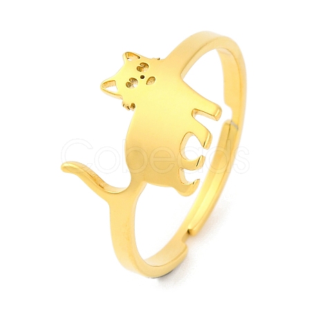 201 Stainless Steel Adjustable Ring for Women RJEW-D082-04D-1
