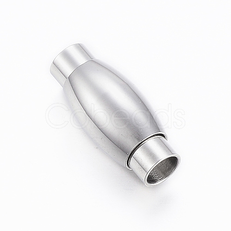 Tarnish Resistant Smooth 304 Stainless Steel Magnetic Clasps with Glue-in Ends X-STAS-H402-18P-4mm-1