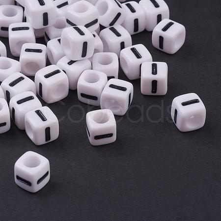 Acrylic Horizontal Hole Letter Beads PL37C9129-I-1