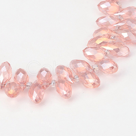 Electroplate Glass Beads Strands X-EGLA-J068-AB04-1