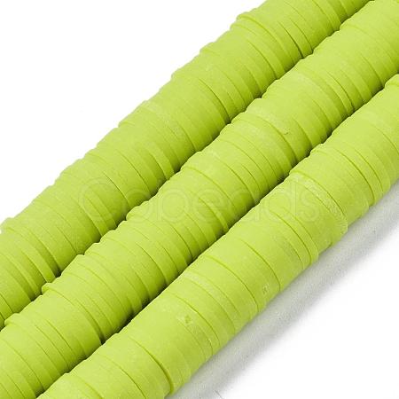 Flat Round Handmade Polymer Clay Beads CLAY-R067-10mm-10-1