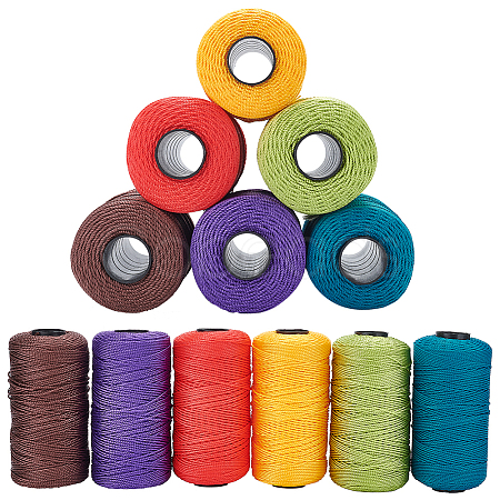 6 Roll 6 Colors 3-Ply Polypropylene Ice Silk Knitting Crochet Yarn OCOR-WR0001-41-1