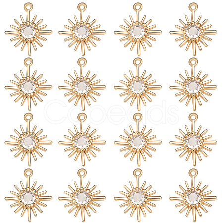 Brass Cubic Zirconia Charms KK-BBC0007-20-1