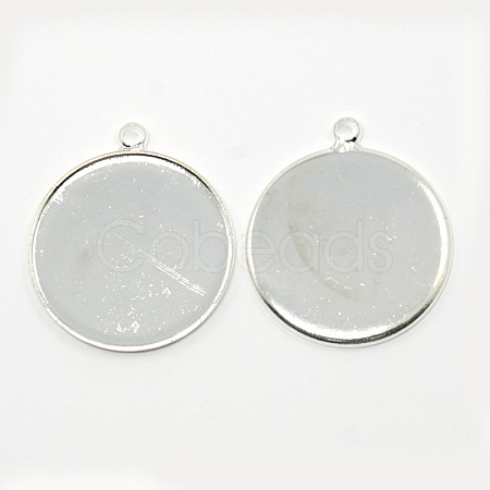 Brass Pendant Cabochon Settings X-KK-G127-S-NF-1