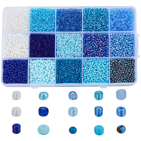 180G 15 Styles Glass Seed Beads SEED-HY0001-38-1