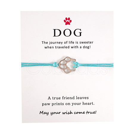 Alloy Dog Paw Print Link Bracelet ANIM-PW0001-027F-1