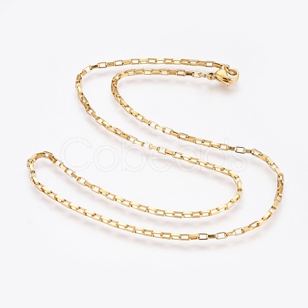 304 Stainless Steel Box Chain Necklaces NJEW-F248-22B-G-1