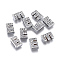 Alloy Initial Slide Charms with Grade A Rhinestones, for Personalized Name Necklaces Making, Lead Free & Nickel Free, Platinum, Letter.E, 12~13x8~13x4~5mm, Hole: 8x2mm