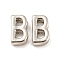 Platinum Plated Alloy Beads, Initial Letter, Letter.B, 10x3mm, Hole: 1.8mm