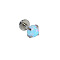 304 Stainless Steel Light Blue Synthetic Opal Threadless Labrets For Women Men, Stainless Steel Color, 6x2mm, Pin: 1.2mm