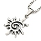 Alloy Pendant Necklace, Stainless Steel Box Chain Necklaces for Men, Sun, 23.23 inch(59cm)