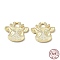 925 Sterling Silver Charms, Deer with Polka Dot Charm, Textured, Real 18K Gold Plated, 12x14x1.2mm, Hole: 2.5x2.2mm