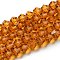 Transparent Glass Beads Strands, Faceted, Bicone, Dark Orange, 2.9~3.3x2.5mm, Hole: 0.7mm, about 145~150pcs/strand, 41.5~42cm