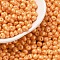 6/0 Glass Seed Beads, Opaque Colours Luster, Teardrop, Dark Orange, 4~5x4~4.5x3~4mm, Hole: 0.8~0.9mm, about 5625pcs/pound