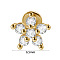 304 Stainless Steel Micro Pave Clear Cubic Zirconia Cartilage Earrings, Golden, Flower, 6mm, Pin: 1.2mm