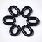 Acrylic Linking Rings, Quick Link Connectors, For Jewelry Chains Making, Oval, Black, 19x14x4.5mm, Hole: 11x5.5mm