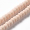 Handmade Frosted Porcelain Beads, Flat Round, Light Salmon, 4x3mm, Hole: 0.8mm, about 134pcs/strand, 15.55 inch(39.5cm)