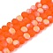 Transparent Glass Beads Strands, Faceted, Frosted, Half AB Color Plated, Rondelle, Dark Orange, 8x6mm, Hole: 1mm, about 64~65pcs/strand, 40~41cm