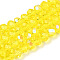 Electroplate Glass Beads Strands, Half Rainbow Plated, Faceted, Rondelle, Champagne Yellow, 6x5mm, Hole: 1mm, about 84~85pcs/strand, 41.5~42cm