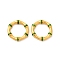 Rack Plating Alloy Enamel Linking Rings, Lead Free & Cadmium Free & Nickel Free, Round Swimming Ring, Matte Gold Color, Green, 17x3mm, Inner Diameter: 13mm