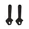 Spray Painted Alloy Pendants, Long-Lasting Plated, Lead Free & Cadmium Free, Wrench, Black, 40x13x2mm, Hole: 2.5mm