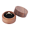 Column Wood Finger Rings Box, Jewelry Box for Rings, Earring Studs Storage, Coconut Brown, 4.9x3.5cm