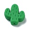 Silicone Focal Beads, Chewing Beads For Teethers, Cactus, Dark Green, 25x23x8mm, Hole: 2.3mm