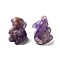 Natural Amethyst Carved Figurines, for Home Office Desktop Decoration, Elephant, 29~31x28.5~30x38~40mm