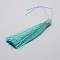 Nylon Tassels Big Pendant Decorations, Cyan, 95x10.5mm