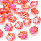 Transparent Acrylic Pendants, AB Color Plated, Leaf, Red, 19.5x17x4.5mm, Hole: 1.4mm, about 1720pcs/500g