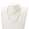 Letter Natural Freshwater Shell Pendant Necklaces NJEW-JN03421-03-5