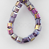 Electroplate Glass Beads Strands EGLA-R030-6x6mm-09-2