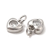 Brass Micro Pave Clear Cubic Zirconia Charms KK-E068-VB235-2