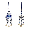 2Pcs 2 Style Car Hanging Alloy Glass Rhinestone Wind Chime HJEW-SZ0001-14-1