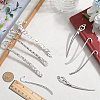 SUNNYCLUE 12Pcs 6 Style Tibetan Style Alloy Bookmarks Findings with Hole FIND-SC0006-56-3