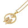 Brass Micro Pave Clear Cubic Zirconia Pendant Necklaces for Women LS-NJEW-S429-05G-02-1