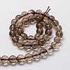 Natural Smoky Quartz Round Beads Strands G-E329-10mm-38-2