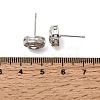 Flat Round Brass Micro Pave Clear Cubic Zirconia Stud Earrings EJEW-H180-13P-5