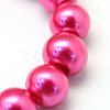 Baking Paint Pearlized Glass Pearl Round Bead Strands X-HY-Q330-8mm-10-3